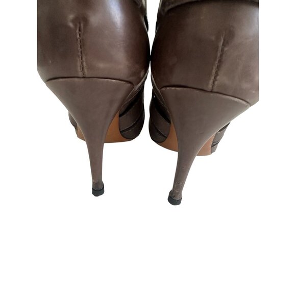 GIVENCHY Brown Leather Buckle Ankle Boots Size 37 / US 7 - Picture 7 of 10